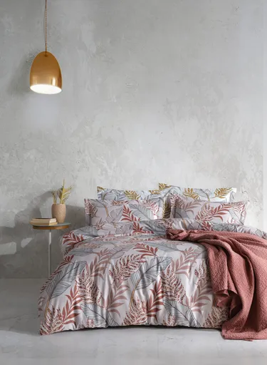 Lenjerie de pat dubla, L'essentiel Maison, Lionel, Roz / Pudră / Albastru deschis