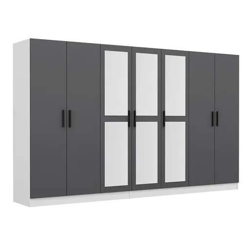 Dulap pentru haine, Hanah Home, Kale, 315x190x52 cm, Antracit