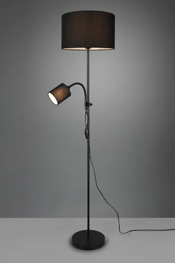 Lampadar Owen, RL, 36x160 cm, 42W / 10W, 1x E27 / 1x E14, metal, negru