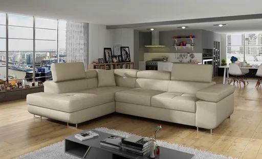 Coltar extensibil stanga 4 locuri, ELTAP, Anton, 272x203x85 cm, lemn/poliester, bej