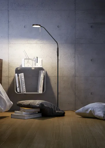 Lampadar Monza, TRIO, 25x50x145 cm, 12W, 1x SMD, metal, negru mat