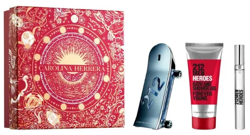 Carolina Herrera 212 Heroes - EDT 90 ml + gel de duș 100 ml + EDT 10 ml