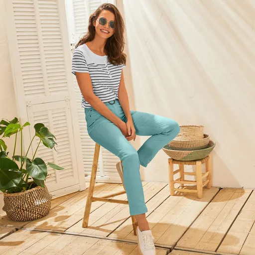 Pantaloni cu picior drept pentru statură mică