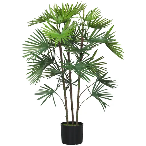 HOMCOM Plantă artificială de 90 cm din plastic verde cu ghiveci de Ø16.5x13.5 cm | Aosom Romania