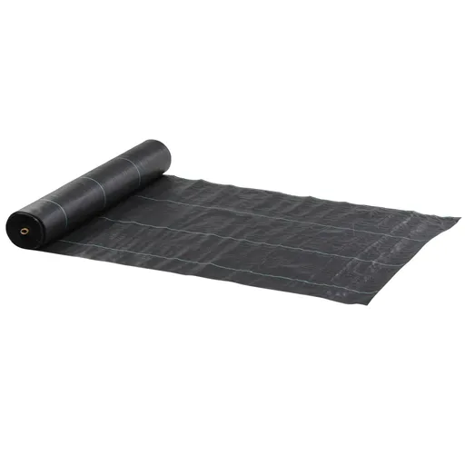 Outsunny Folie pentru Mulcire 1300g/m², Respirabilă și Anti-UV din Polipropilena, 50x2 m, Negru | Aosom Romania