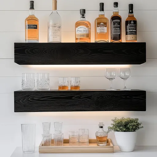 Raft de perete, Hanah Home, Raf278, Negru