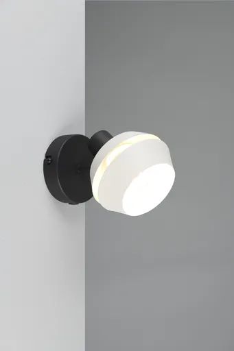 Aplica de perete Isla, RL, 12x18.5 cm, 10W, 1x E14, metal, negru/gri