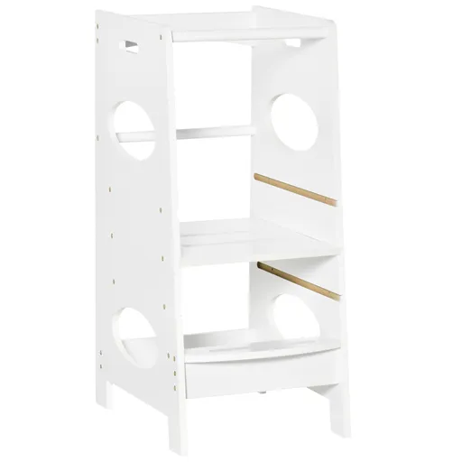 HOMCOM Turn de invatare Montessori pentru Copii, MDF, Alb | Aosom Romania