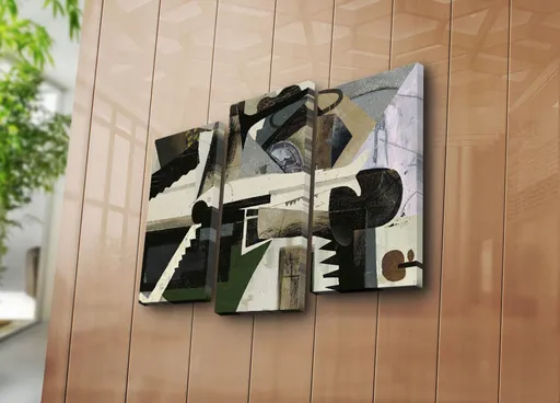 Tablou decorativ, 3PATK-86, 20 x 39 cm, 2 piese, Multicolor