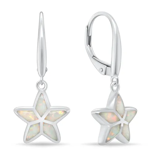 Brilio Silver Cercei din argint cu design Stele și opale albe EA1162W