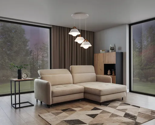 Lustra ELTAP, Almitara, 64x110 cm, 3xE27, 15W, otel/PVC, alb/maro