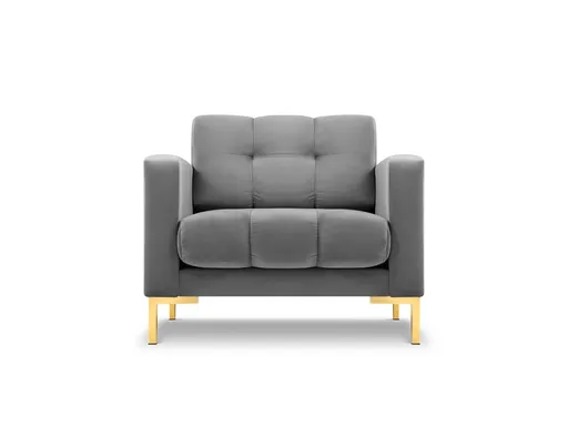 Fotoliu, Mamaia, Micadoni Home, GL, 87x92x75 cm, catifea, gri deschis