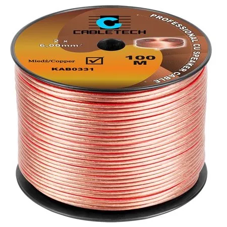 Cablu transparent pentru difuzor, cupru, 2 x 6 mm2, rola 100m KAB0331