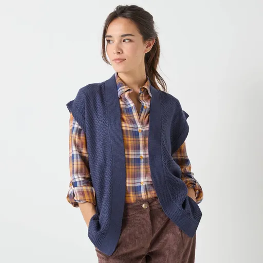 Vestă tricotată cu model de perle