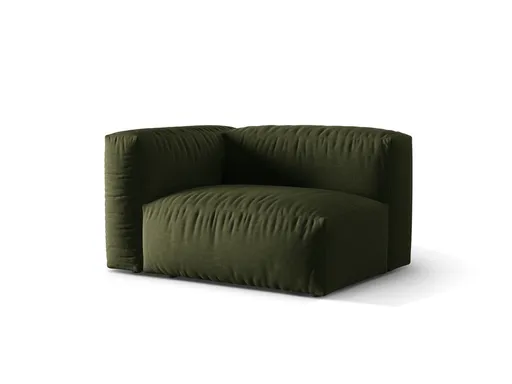 Modul stanga pentru canapea, 1 loc, Martina-169, Micadoni Home, 121x106x75 cm, tesatura structurata catifelata, verde