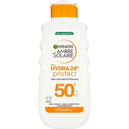 Garnier Lapte de protecție solară SPF 50 Ambre Solaire Hydra 24h Protect (Very High Protection Milk) 175 ml