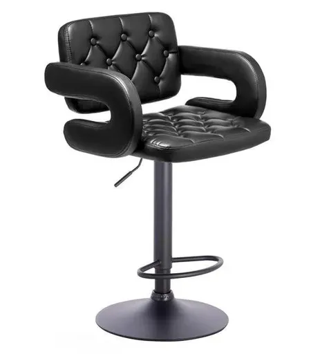 Scaun Coafor Classy cu Baza Neagra, Reglabil pe Inaltime, Piele Ecologica