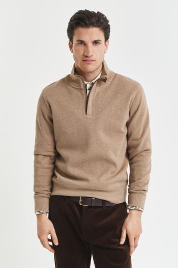 MIKINA GANT SACKER RIB HALF ZIP KHAKI MEL