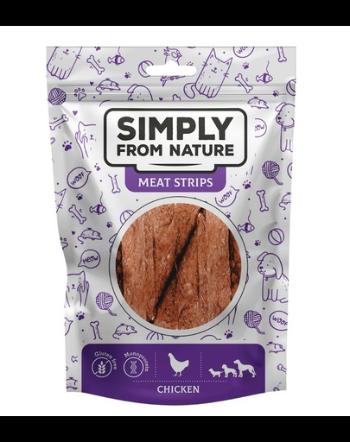 SIMPLY FROM NATURE Meat Strips Recompense fasii pentru caini, cu pui 80 g