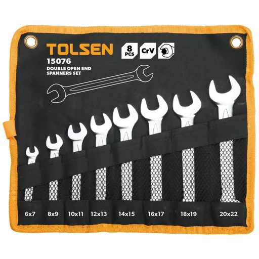 Set de 8 chei de piulite cu capat deschis dublu Cr-V