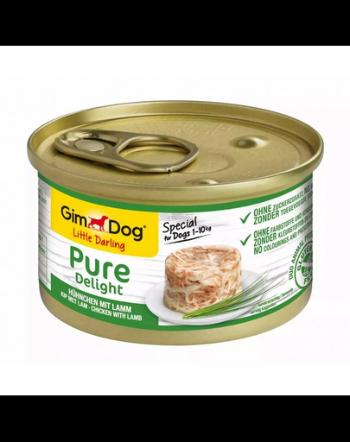 GIMDOG Pure Delight Chicken&amp;Lamb 85 g pui si miel hrana caini adulti rasa mica