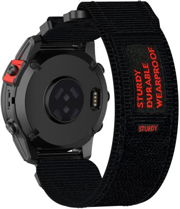 4wrist Curea Velcro pentru Garmin 26 mm - Black