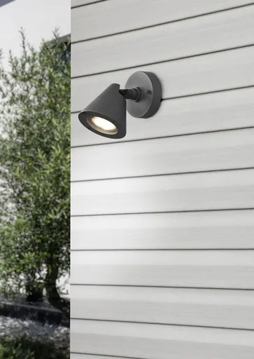 Aplica de perete pentru exterior Kaveri, TRIO, 10x14 cm, 5W, 1x GU10, aluminiu, antracit