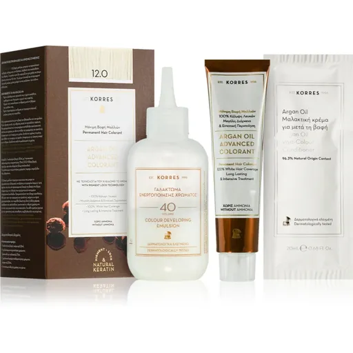 Korres Argan Oil Culoare permanenta pentru par cu ulei de argan culoare 12.0 Special Blonde 50 ml