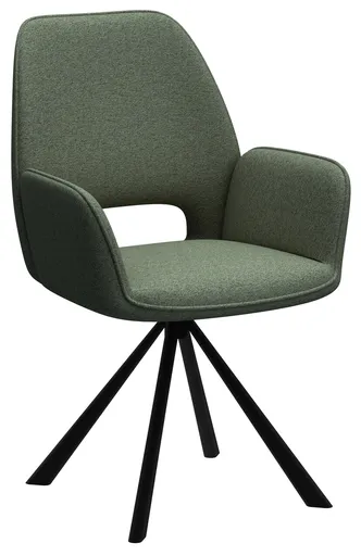 Scaun Graham, Actona, 59x62x87 cm, rotativ, poliester/otel, verde