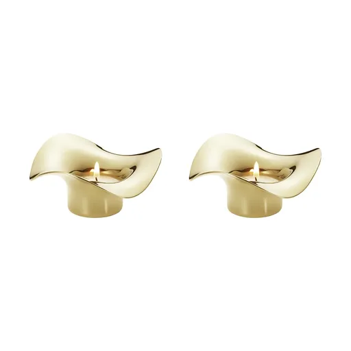 Sfeșnice mici aurite Cobra, set 2 buc - Georg Jensen