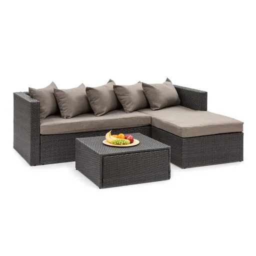 Blumfeldt Theia Lounge, set de mobilă pentru grădină, 5 perne, negru