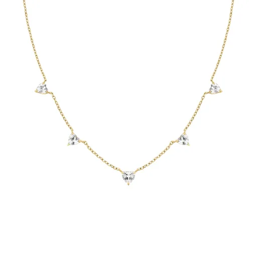 Rosefield Colier din oțel placat cu aur cu inimioare JNRHG-J1005