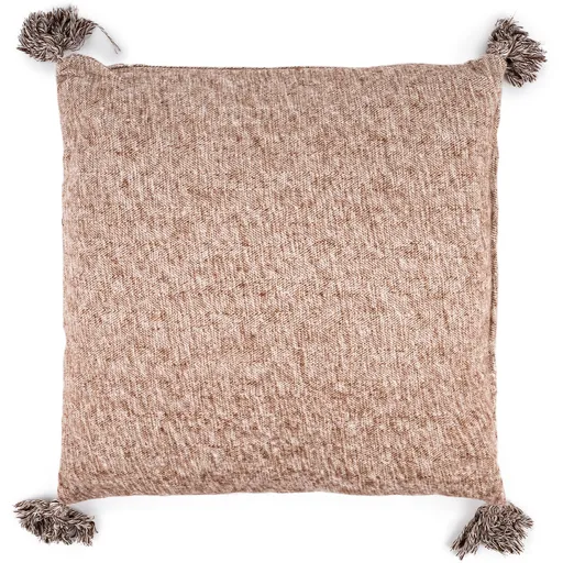 Pernă cu franjuri maro, 45 x 45  cm, maro