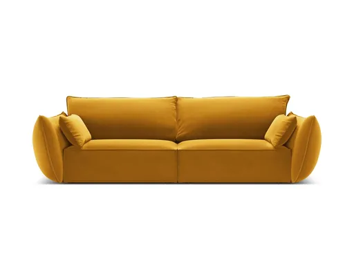 Canapea 3 locuri, Kaelle, Micadoni Home, BL, 208x100x85 cm, catifea, galben