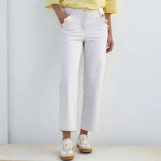 Pantaloni drepți 7/8 din twill