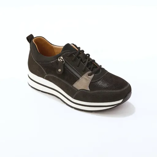 Teniși cu platformă, fermoar și șireturi