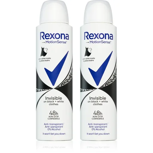 Rexona Invisible Black and White deodorant spray impotriva petelor albe si galbene