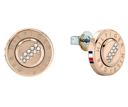 Tommy Hilfiger Cercei sferici din bronz și oțel cu cristale 2780613