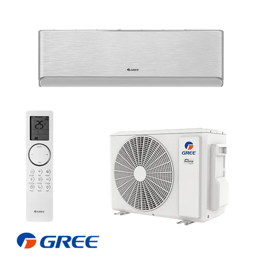 Aparat de aer conditionat inverter Gree Airy GWH09AVCXB-K6DNA1B, 9000 BTU, 19 m², A+++, A++, Wi-Fi, R-32, Argintiu