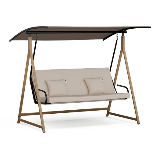 Blumfeldt ZenGrove, leagăn în stil Hollywood, cu 3 locuri, reglabil individual, oțel acoperit cu pulbere, rezistent la intemperii