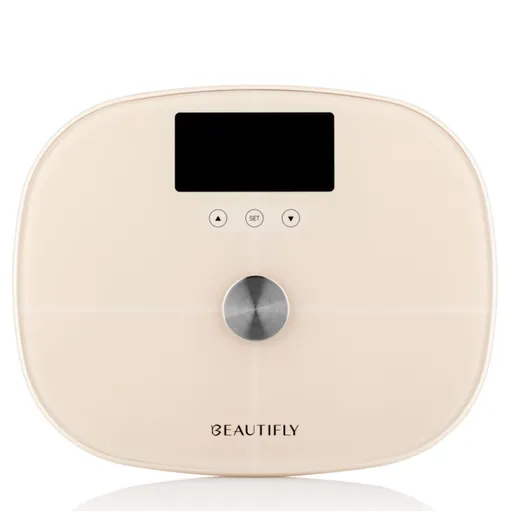 Beautifly SlimSense, Până la 180 kg, Mod atlet, 9 profiluri, Monitorizare progres, LCD, Analiza compoziției corporale, Bej