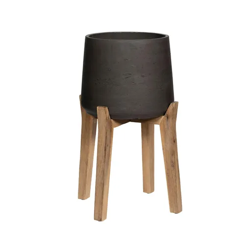 Pottery Pots Ghiveci de flori Patt pe picioare înalte, culoare - negru antic, mai multe dimensiuni - PotteryPots Mărime: XL - v. 18,5 cm, ⌀ 19 cm / v…