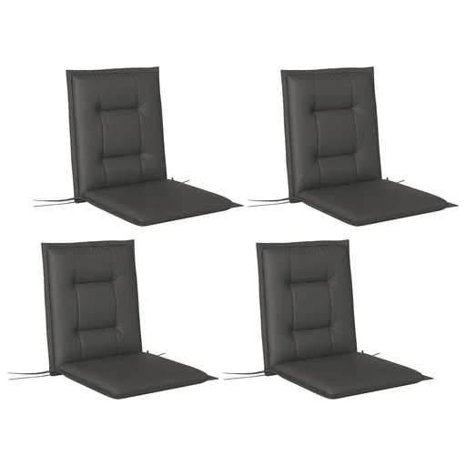 Outsunny Set de 4 perne de scaun 108 x 50 x 5 cm, perne de scaun cu curele pentru interior și exterior, gri închis | Aosom Romania
