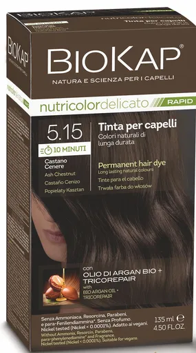 Biokap BIOKAP DELICATO RAPID vopsea de păr - 5.15 Castan cenușie 135 ml