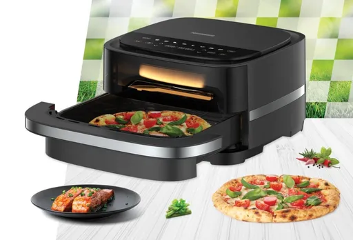 Friteuza 2 in 1 Pizza Easyfry, Heinner, 2200W, 4L, negru
