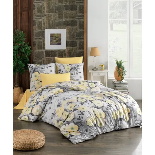 BedTex Lenjerie de pat din bumbac Alisa galbenă, 140 x 220 cm, 70 x 90 cm