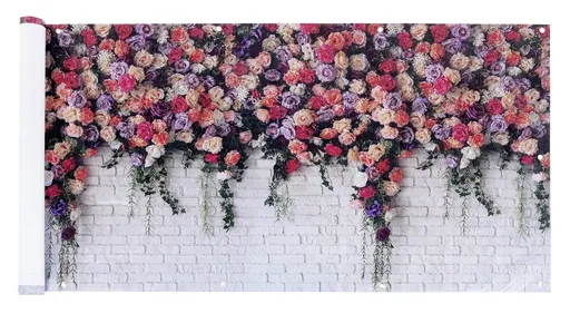 Folie paravan pentru balcon si gradina, Maximex, Roses, 500x85 cm, plastic, multicolor