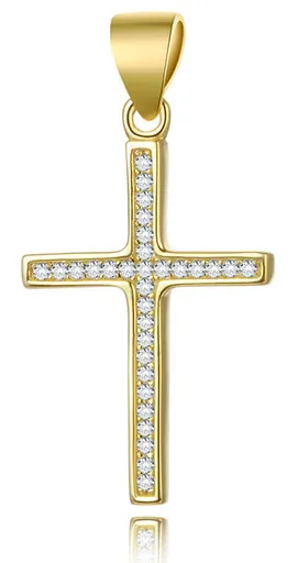 Beneto Pandantiv din argint placat cu aur Cruce AGH592-GOLD