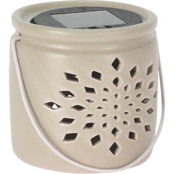 Felinar solar Darena roz, 9,2 x 9 x 11 cm ,porțelan