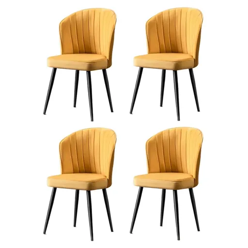 Set de scaune de sufragerie Rubi Yellow and Black,4 buc.